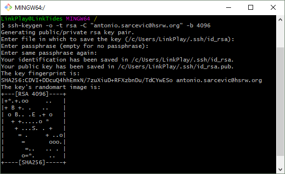 Setting up a SSH key, again.